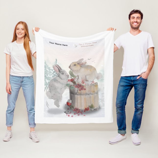 "Pipa & Marlow" Boganhues print Fleecefilt (På plats)