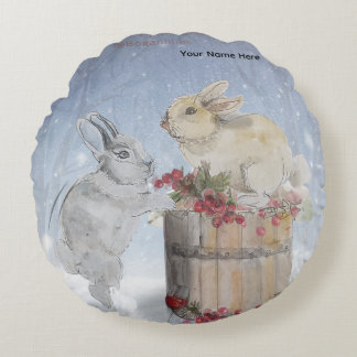 "Pipa & Marlow" Boganhues print  Rund Kudde