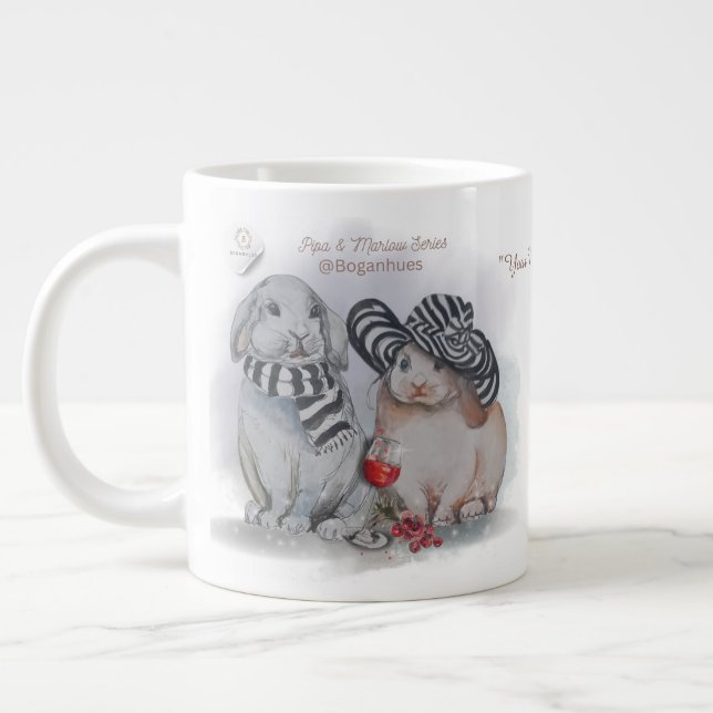 "Pipa & Marlow" Boganhues Tryck Jumbo Mugg (Vänster)