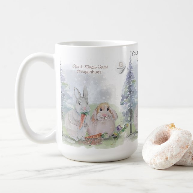 "Pipa & Marlow" Boganhues Tryck Vattenflaska Kaffemugg (Med munk)