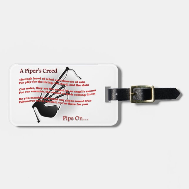 Pipblåsare bekännelse bagagebricka (Horisontell Framsida)