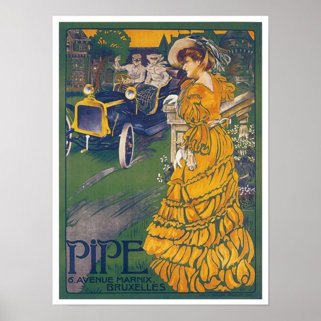 Pipe Automobile Vintage annons Art Poster (Framsidan)