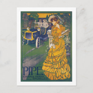 Pipe Automobile - Vintage belgisk annons Vykort