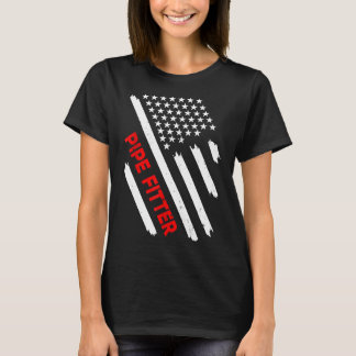 Pipe Fitter American Flagga Usa Pipefitter Welders T Shirt