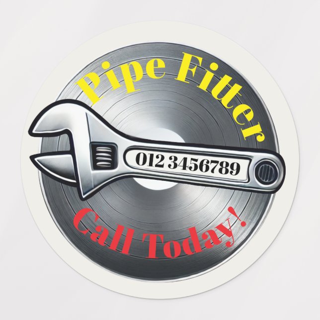 Pipe Fitter Sticker - Affärsannonsering (Design 1)