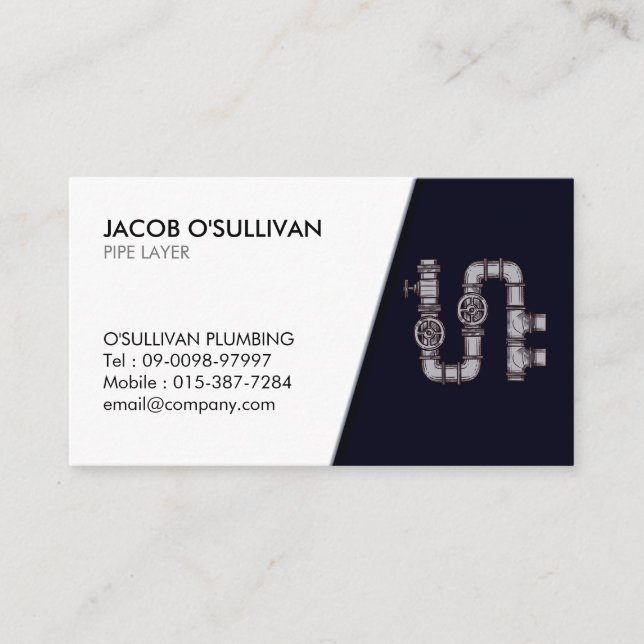 Pipe Lagrar Fitter Plumber Plumber Visitkort (Framsida)