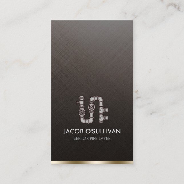 Pipe Layer Fitter Plumber Plumbing Visitkort (Framsida)