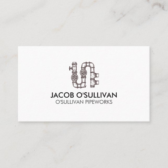 Pipe Layer Plumber Plumbing Visitkort (Framsida)