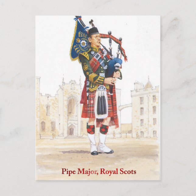 Pipe Major, Royal Scots Vykort (Framsida)