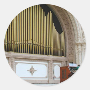 Pipe Organ Spreckels Runt Klistermärke