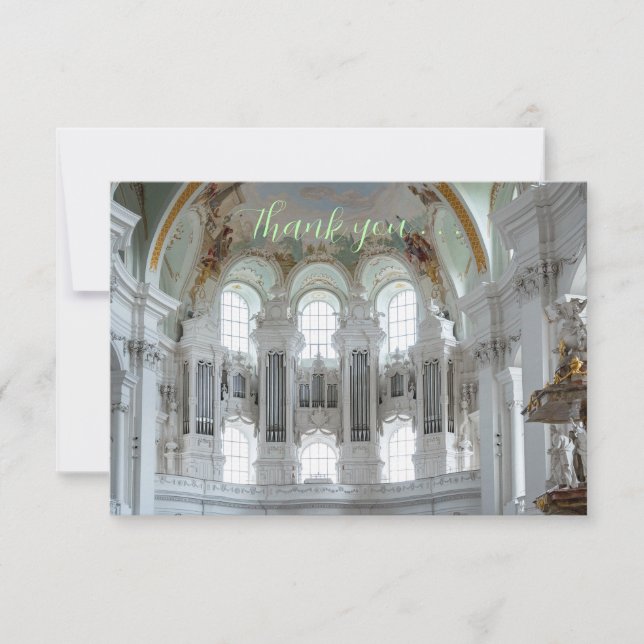 Pipe organ thank you card for musicians tack kort (Framsida)