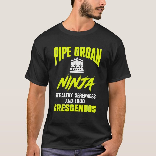 Pipe Organist Instrument Rör Church Organ Player T Shirt (Framsida)