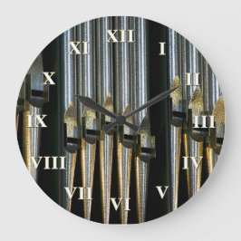 Pipe-organklocka med romerska siffror rund klocka