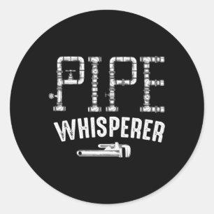 Pipe Whisperer Vatten Pipe Master Plumber Runt Klistermärke
