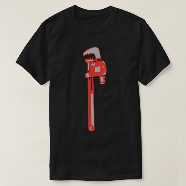 Pipe Wrench Plumber Pipefitter Expert Pluming T Shirt (Design framsida)