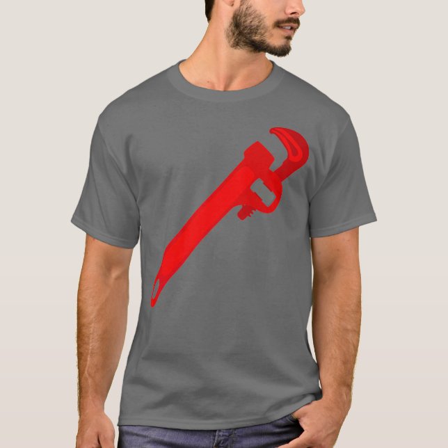 Pipe Wrench Plumber Verktyg Premium T Shirt (Framsida)