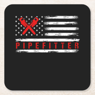 Pipefitter Gifts Funny Plumber Underlägg Papper Kvadrat