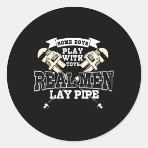 Pipefitter Plumber Plumber Rent Ljugit Pipe Runt Klistermärke