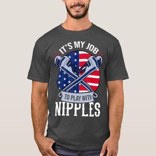 Pipefitter Steamfitter Gift Plumber USA American T Shirt (Framsida)