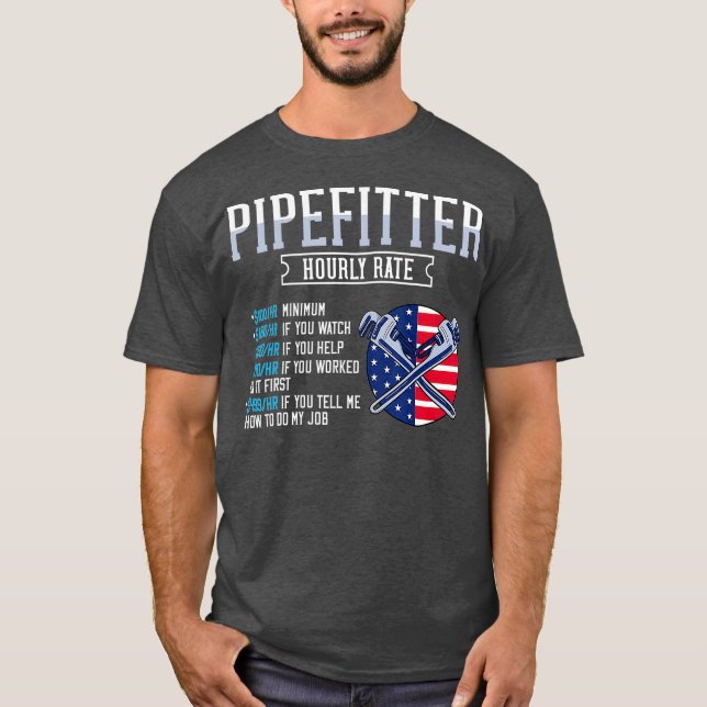 Pipefitter Steamfitter Gift Plumber USA American T Shirt (Framsida)