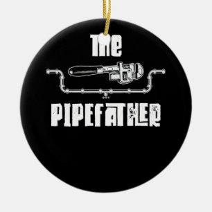 Pipeftan - Lustigt rörmokare Julgransprydnad Keramik
