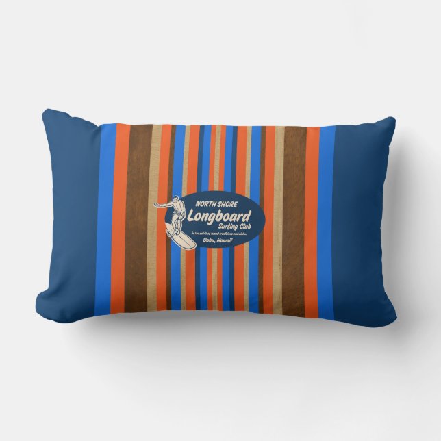 Pipeline Hawaii Surfboard Reversible Lumbar Pillow Lumbarkudde (Framsida)