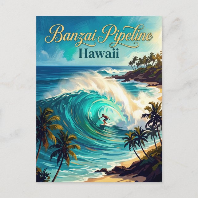 Pipeline Hawaii Vykort (Framsida)
