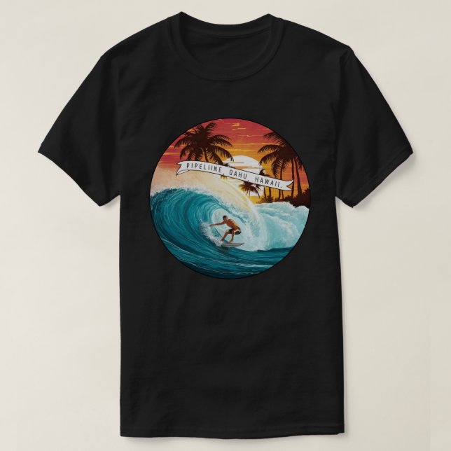 Pipeline, Oahu, Hawaii T Shirt (Design framsida)