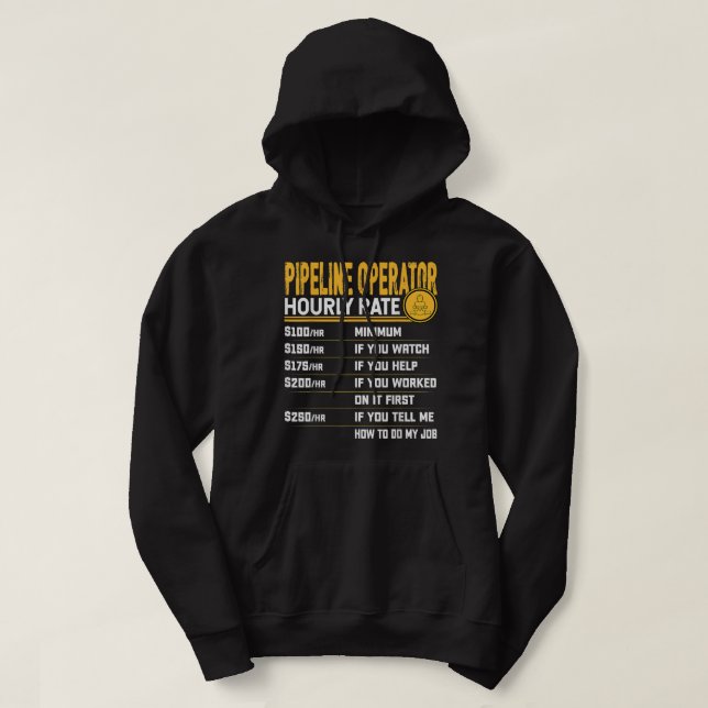 Pipeline operator timly Rate Funny Plumber Hoodie (Design framsida)