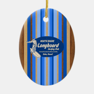 Pipeline Vintage Surfboard Ornament