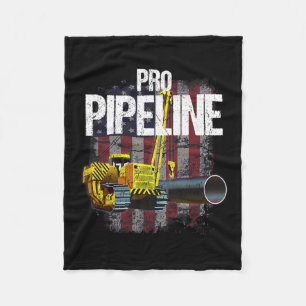 Pipeline Welders USA flagga Side Boom Pipe Trump G Fleecefilt