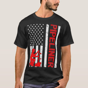 Pipeliner Vintage American Flagga Pipeline Welder T Shirt
