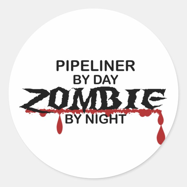 Pipeliner Zombie Runt Klistermärke (Framsida)