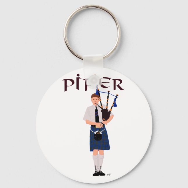 PIPER Blå Karo Nyckelring (Framsida)