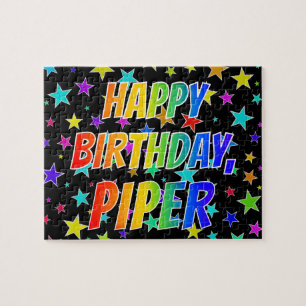 "PIPER" Första Namn, Roligten "GRATTIS PÅ FÖDELSED Pussel