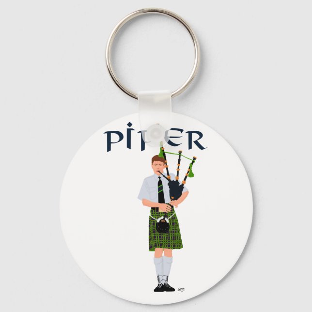 PIPER Grön Karo Nyckelring (Framsida)