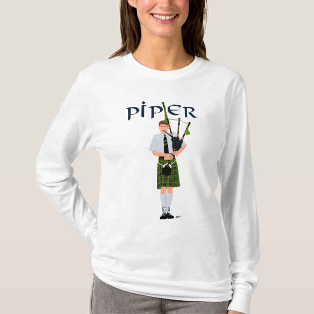 PIPER Grön Karo Tröja (Framsida)