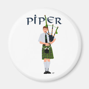 PIPER Grön Plaid Magnet