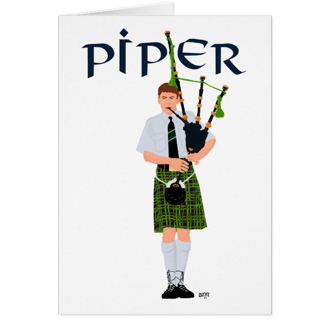 PIPER-Grönt Play Hälsningskort (Framsidan)