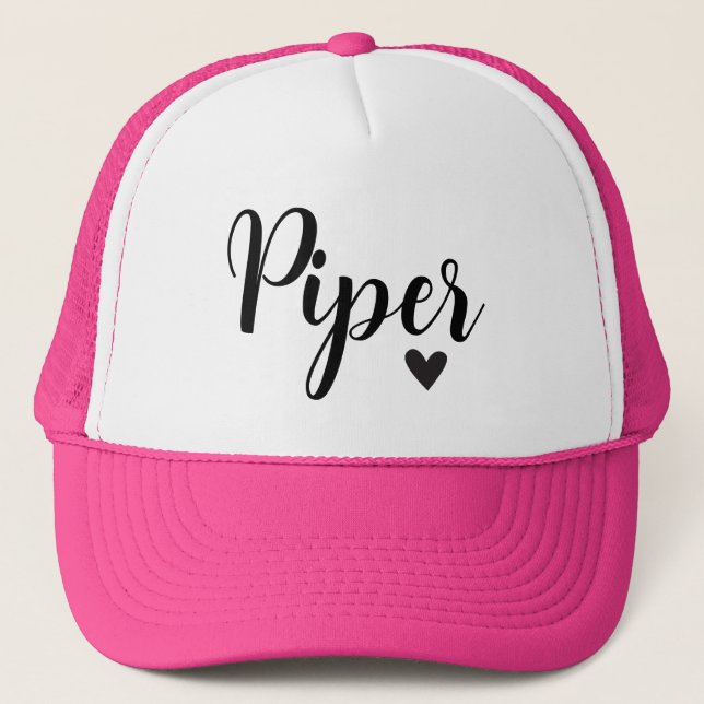 Piper Namn Hat Black White Clothday Cap Keps (Framsida)