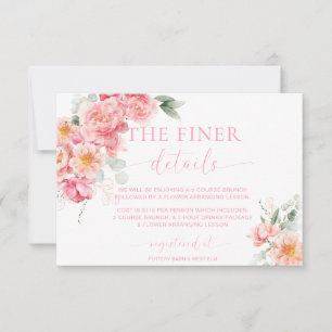 Piper Peony Blommig Baby Shower Detaljeringskort Inbjudningar