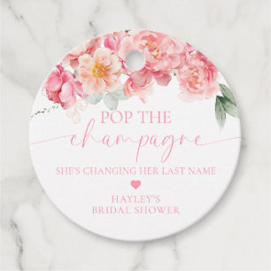 Piper Peony Blommig Popp the Champagne Bröllopsdus Gåvor Etiketter