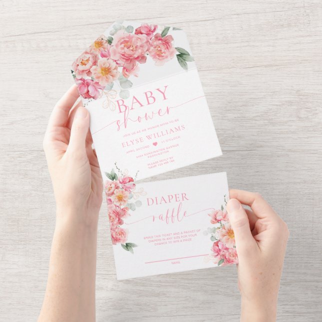 Piper Peony Blommigt Baby Shower (Tearaway)