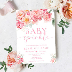 Piper Peony Blommigt Baby Sprinkle Inbjudningar