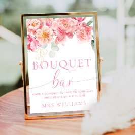 Piper Peony Blommigt Bouquet Flower Pub Sign Poster