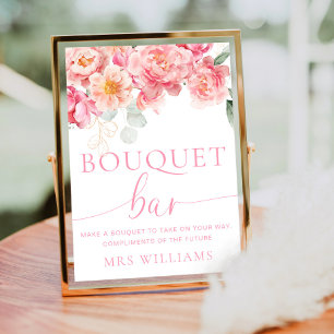 Piper Peony Blommigt Bouquet Flower Pub Sign Poster