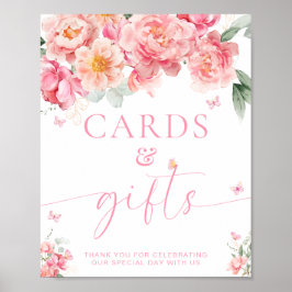 Piper Peony Blommigt Butterfly Cards and Gifts Sig Poster