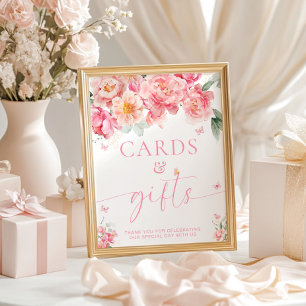 Piper Peony Blommigt Butterfly Cards and Gifts Sig Poster