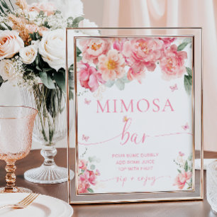 Piper Peony Blommigt Butterfly Mimosa Pub Poster