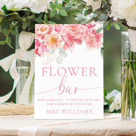 Piper Peony Blommigt Flower Pub Sign Poster